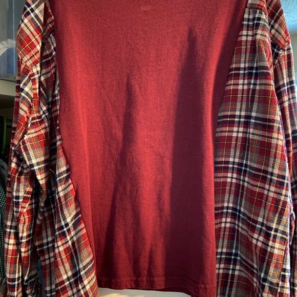 Nineties Generation Nickelodeon TV Upcycled Tshirt with Flannel Longsleeve! - Picture 2 of 4